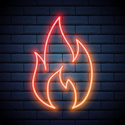 Premium Vector Neon Fire Icon Elements In Neon Style Icons Simple