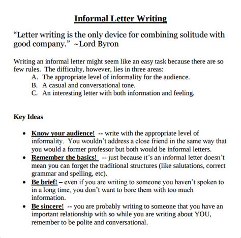 FREE 15+ Sample Informal Letter Templates in Word, PDF, Google Docs, Pages