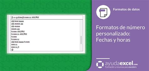 Los Formatos De N Mero Personalizados Iii Fechas Y Horas Ayuda Excel