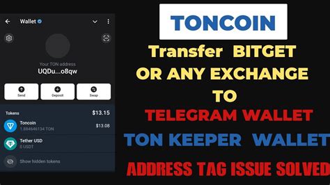 Toncoin Transfer Bitget Or Any Exchange To Telegram Wallet Or Ton