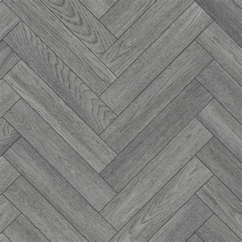 Dark Grey Herringbone Vinyl Flooring Feltback 4mm Lino Kitchen Bathroom