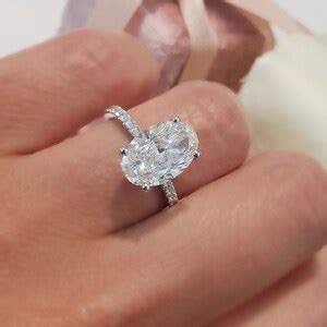 3 Carat Oval Diamond Engagement Ring Lab Grown Diamond Engagement Ring