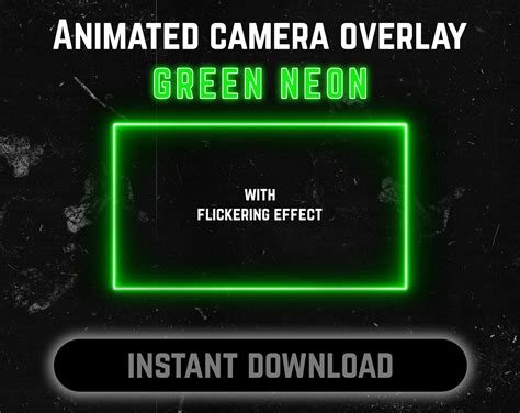 Animated Camera Overlay Green Neon Webcam Border With Flickering Effect ...