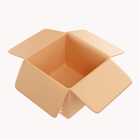 Premium Psd D Open Cardboard Box Icon With White Symbols Isolated On