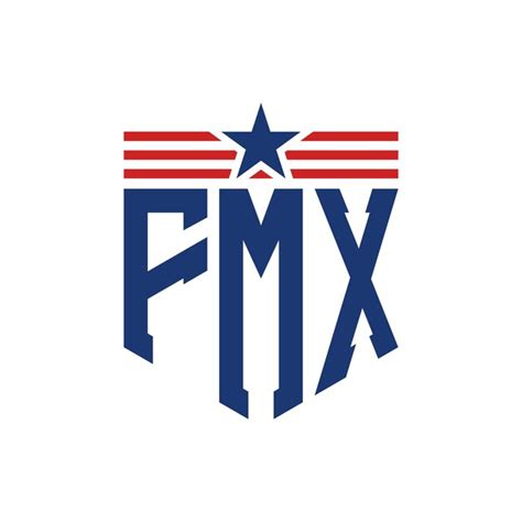 Premium Vector Patriotic Fmx Logo With Star And American Flag Straps