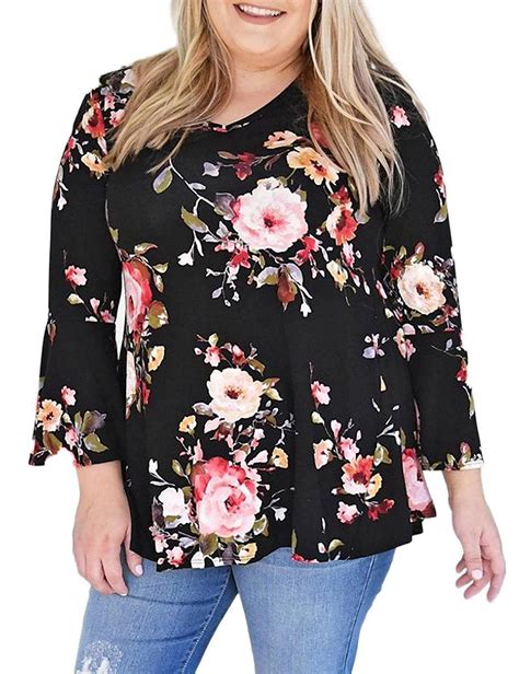 Damen Blusen Langarm Mit Trompeten Rmeln V Ausschnitt T Shirt Elegant