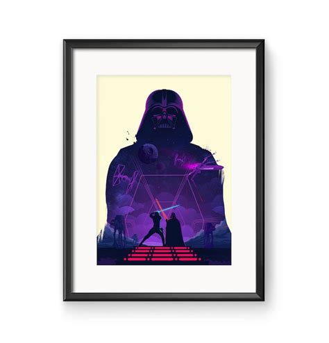 Star Wars Poster The Empire Strikes Back Print Darth Vader Etsy