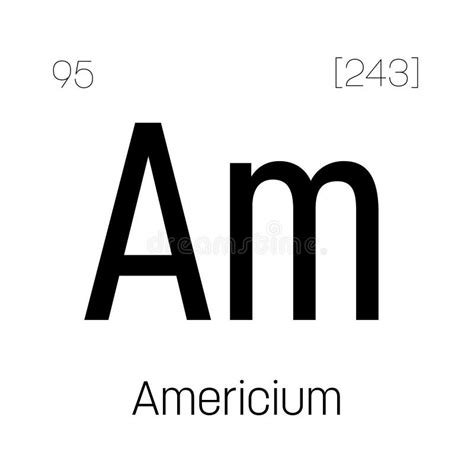 Americium Am Elemento De Tabela Periódica Ilustração Stock Ilustração