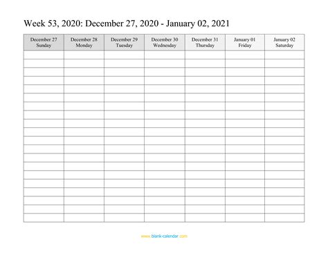 Weekly Calendar 2021 (WORD, EXCEL, PDF)