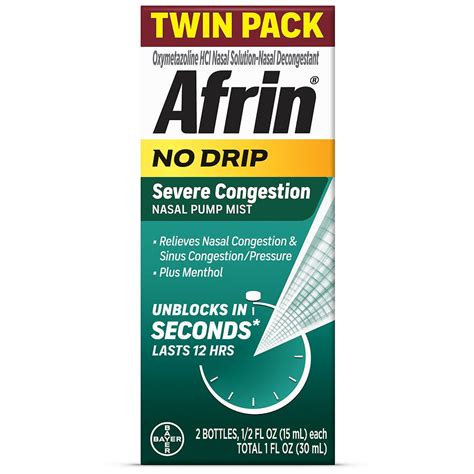 Afrin No Drip 12 Hour Nasal Spray Relief | Walgreens