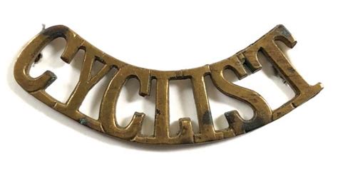 Sally Bosleys Badge Shop Ww Army Cyclist Corps Brass Shoulder Title