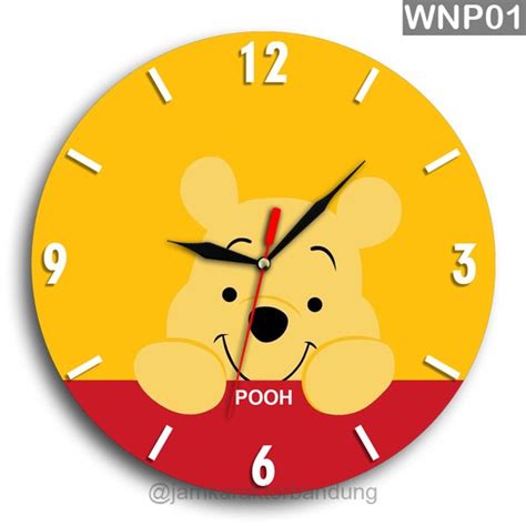 Jual Jam Dinding Winnie The Pooh Kartun Lucu Imut Kayu Unik Wnp Di