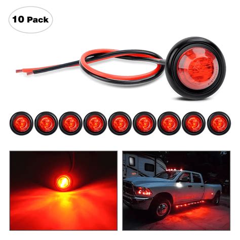 3 4 Inch Red Round Led Marker Lights 10 Pcs Nilight