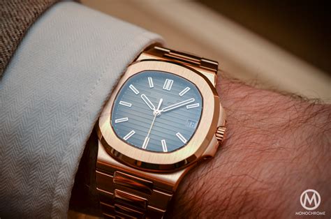 Patek Philippe Nautilus 5711 1R 001 Rose Gold Chocolate Dial Hands