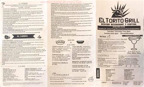 Online Menu of El Torito Restaurant, Comfort, Texas, 78013 - Zmenu