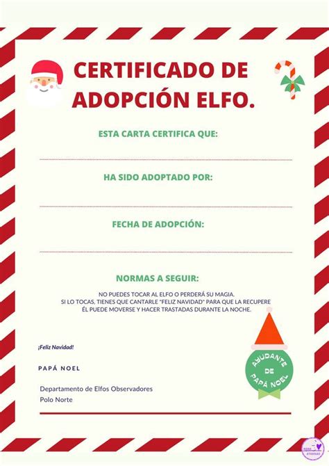 Certificado De Adopci N Elfo Material Did Ctico De Las Asignaturas