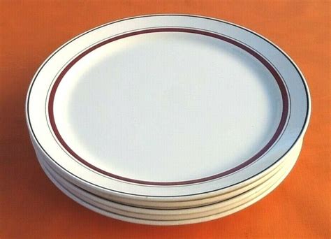 Art Déco 5 assiettes plates Faïence Boch Frères La Louvière Beige