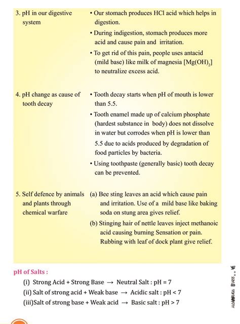 Cbse Notes Class 10 Science Acid Bases And Salts