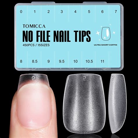 Tomicca Extra Short Coffin Nail Tips Pcs Full Cover Soft Ebay