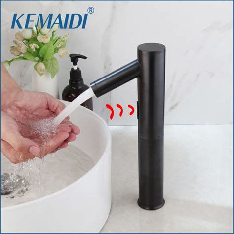 KEMAIDI Luxury Black Hot And Cold Water Senser Faucet Automatic Sensor Tap Infrared Sensor Water