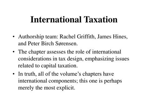 Ppt International Taxation Powerpoint Presentation Free Download