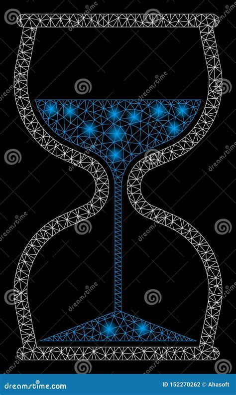 Glowing Mesh 2d Hourglass With Flare Spots Stock Vector Illustration Of Shine Flash 152270262