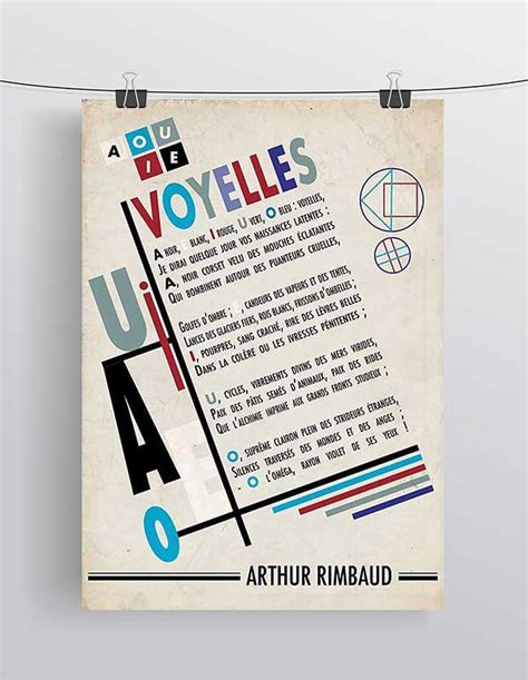 Affiche Poème Arthur Rimbaud Voyelles Poster Typographie Etsy France