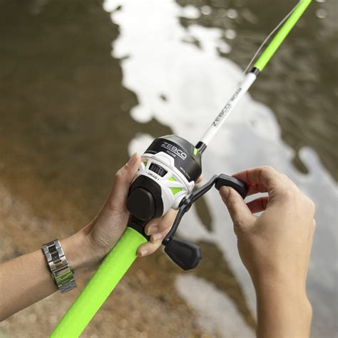 Zebco Roam Green Spincast Reel And 2 Piece Fishing Rod Combo