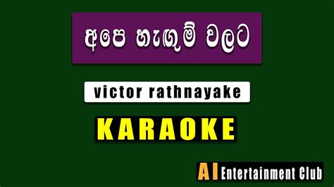 Api Hagum Walata Karaoke කැරෝකේ Victor Rathnayake Sinhala Karaoke Ai Entertainment Club