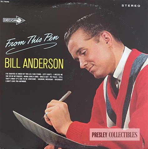 Bill Anderson Autograph - Presley Collectibles