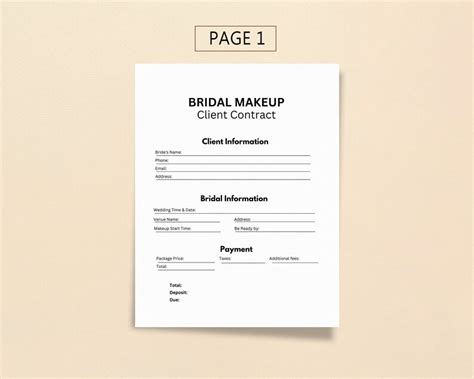 Editable Bridal Makeup Makeup Service Contracts Bundle Pdf Etsy