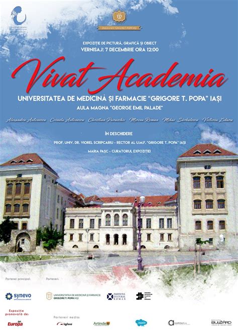 Miercuri se deschide expoziția Vivat Academia la UMF Grigore T