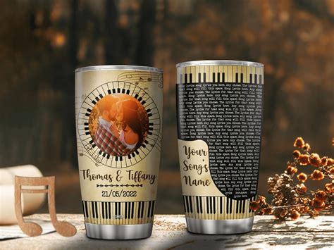 Personalized Coffee Tumblers With Photo Frames Dates Song Etsy