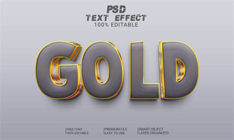 Gold 3d Text Effect Psd File Graphic By Imamul0 · Creative Fabrica