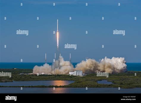 The Spacex Falcon 9 Carrying The Dragon Cargo Capsule Blasts Off From