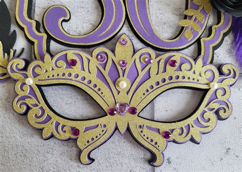 Masquerade Mask Cake Topper Mardi Gras Mask Etsy