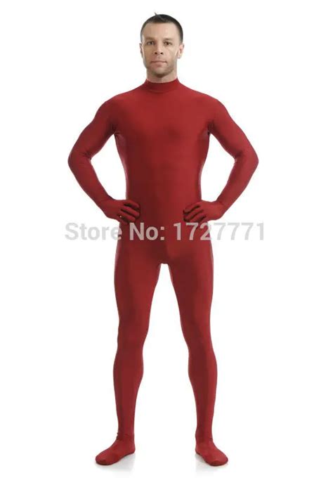 Al120 Red Shiny Lycra Spandex Tights Unisex Original Fetish Zentai