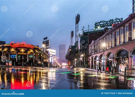 Rainy Wet Lansdowne Street In Boston Massachusetts Editorial Photo