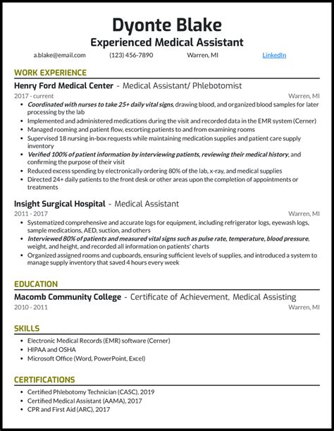 Medical Assistant Resume Example Medical Assistant Resume Example Helpful Tips