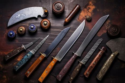 Collection Of Raw Materials Used For Knife Making Created With