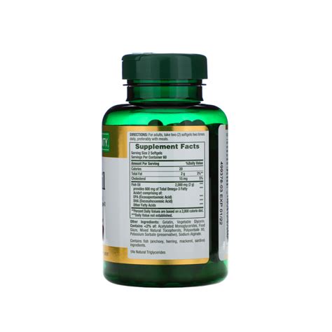 Natures Bounty Odorless Fish Oil 1000 Mg 120 Coated Softgels