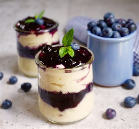 Blueberry Custard Parfait Is Blueberry Compote With Vanilla Custard