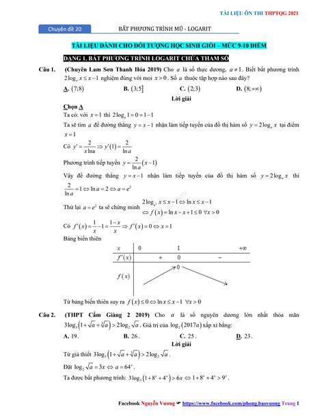 Solution Chuy N B T Ph Ng Tr Nh M Logarit P N Studypool