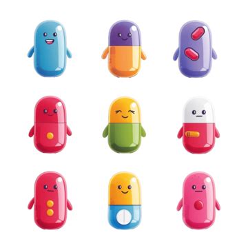 Cartoon Pills And Capsule Characters Math Game Cartoon Pills Capsule