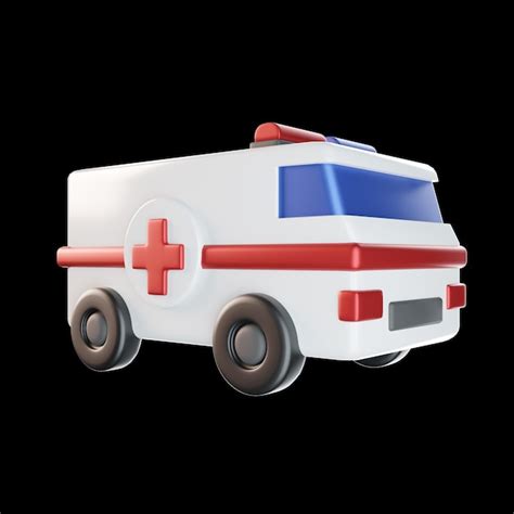 Icono De Ambulancia 3d Render Illutration Healthcare Medical Logo