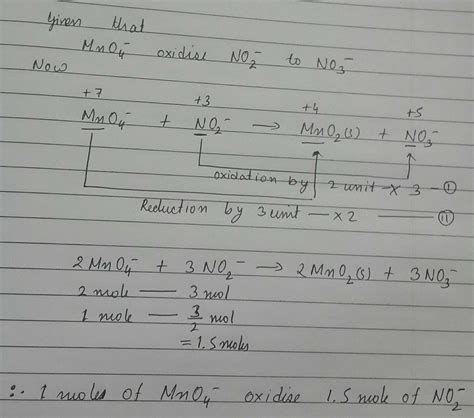 Mno Can Oxidise No To No In Basic Medium How Many Mol Of No