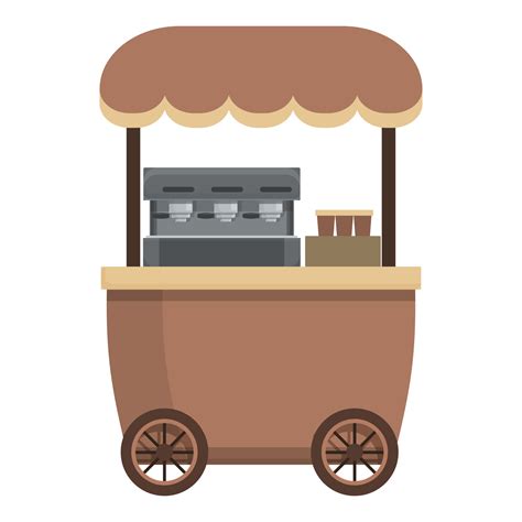 Small coffee cart icon cartoon vector. Street market 14293530 Vector ...