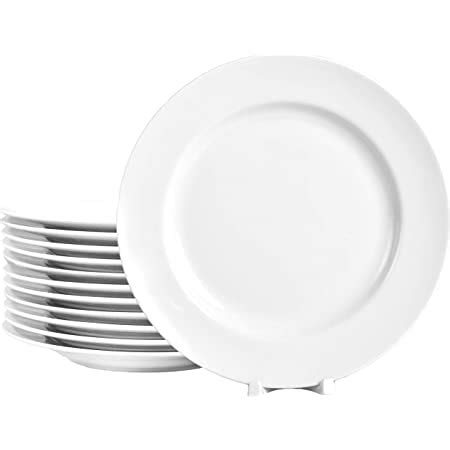 Lot De Assiettes Plates En Porcelaine V Ritable Mm Blanc