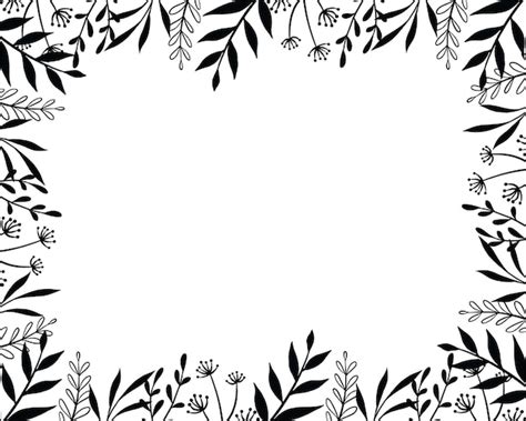 Free clip black and white leaves border, Download Free clip black and white leaves border png ...