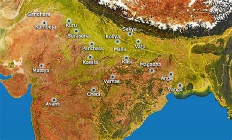 16 Mahajanapadas In Political Map - Map